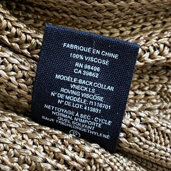 Theory Draped Back Collar Knit Sweater Toffee Brown Size S - Picture 10 of 10